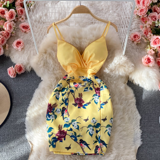 Robe portefeuille courte à imprimé piqué 2750