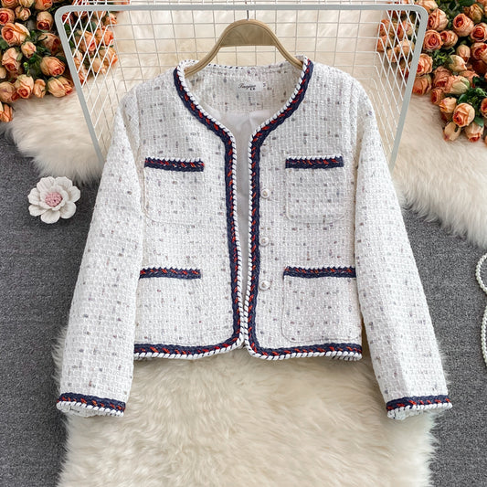 Manteau en tweed de célébrité haut de gamme de petite taille parfumé 1656