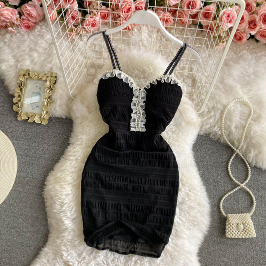 Robe sexy Hepburn à col en V 2747