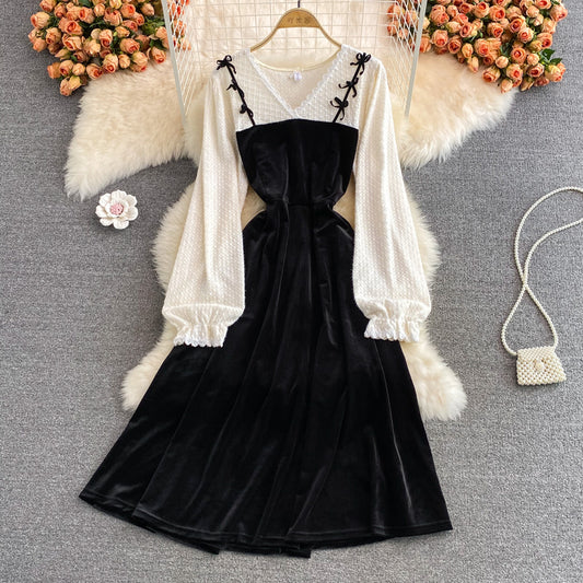 Jupe en faux velours deux pièces vintage Hepburn française 3014