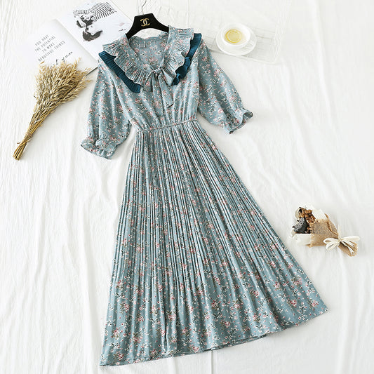 Vintage Floral Chiffon Dress  2193