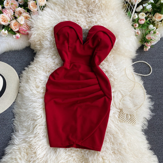 Jupe portefeuille courte moulante dos nu sexy 2734