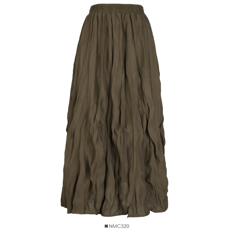 Pleated loose slim high waist pleated skirt  2560