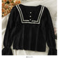 Knitwear women's autumn clothes look thin and versatile trumpet sleeve top  1961