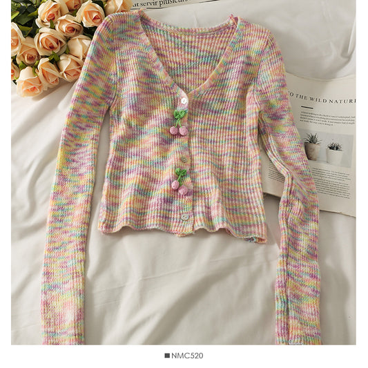 Elegant style color slim long sleeved sweater for women  2035