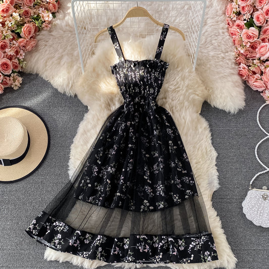 Sanfter Wind erste Liebe gebrochenes Blumen-Strapskleid 3336