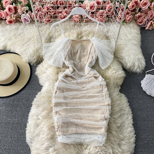 Sling tight glittering Sequin mesh super Fairy Dress  3292