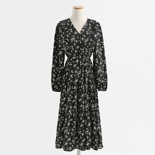 Temperament fairy skirt floral skirt bottomed skirt  2171