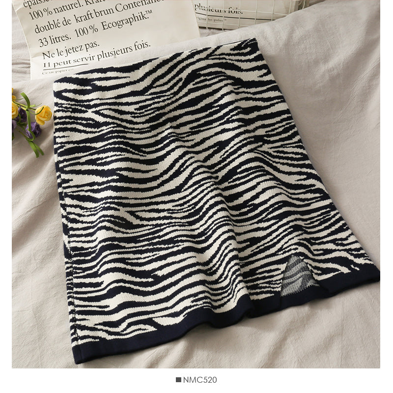 Korean retro zebra short slim wrap hip skirt  2661