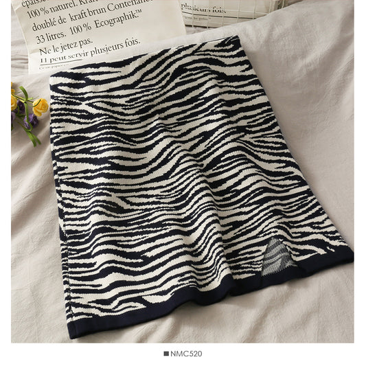 Korean retro zebra short slim wrap hip skirt  2661