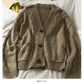 Sweater coat women's new single breasted cardigan V-Neck Sweater  1837