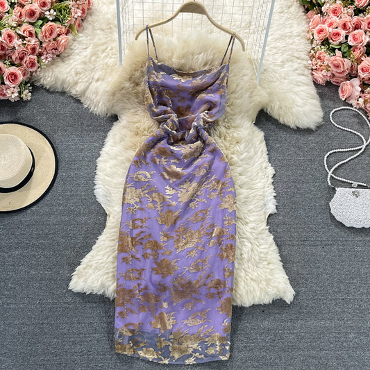 Sanftes Wind-Fee-Flor-Hüftkleid mit Sling-Wrap-Ausschnitt 3329