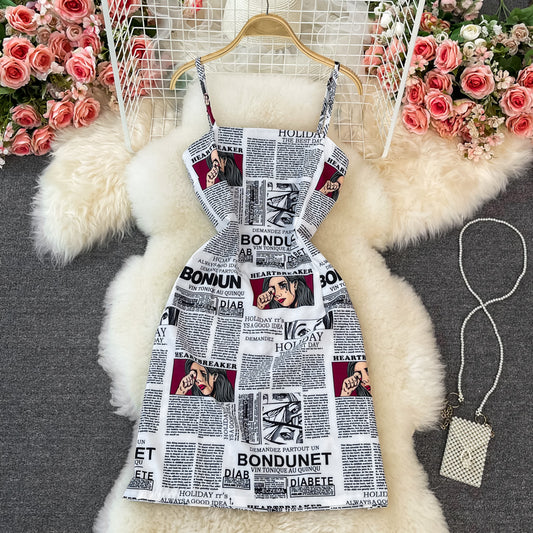 Jupe à bretelles avec lettres imprimées personnalisées 2794