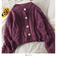 Sweater long sleeved sweater linen short top  1775