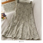 Versatile high waist thin floral skirt  2509