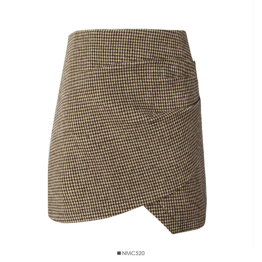 Korean retro pleated slim skirt with high waist and buttocks  2567