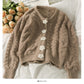 Sweet wind three-dimensional flower single breasted cardigan sweater female  1705