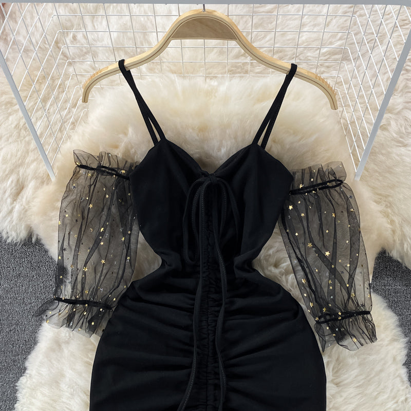 Suspender Strapless skirt pleated slim Hip Wrap Skirt Dress  3205