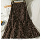 Hong Kong style retro floral high waist medium length A-line skirt  2485