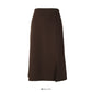 Versatile solid split mid length skirt for women  2551
