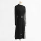Pleated knitted dress small woman temperament thin medium long  2267