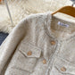 French small fragrant wind tweed coat autumn and winter celebrity temperament versatile top  1562