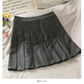 Hong Kong style retro high waist slim casual pleated skirt women  2479