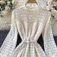 A line lace long sleeve dress fashion dress  1312