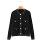 Pearl button cardigan sweater for women's dress with small fragrance and twist design  1350