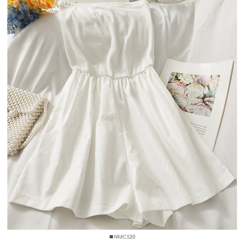 Schmale, trägerlose, verbundene Shorts mit französischem Taillenverschluss für Damen 2685