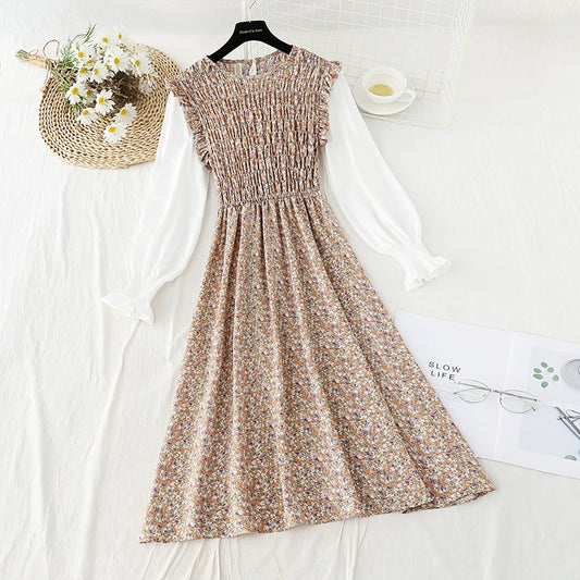 Nouvelle conception de robe florale féminine Sens de la jupe de pause thé minoritaire Kikyo début de l'automne 2414