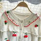 Cherry hollow design sweater  1607