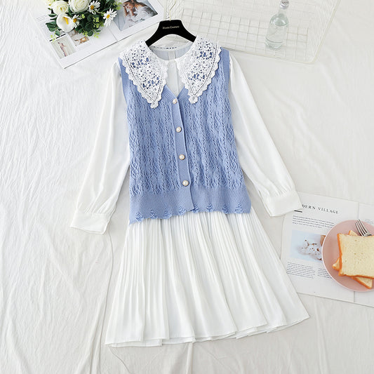 Knitted vest lace doll collar with skirt fairy Sen Department  2263