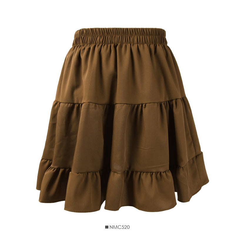 Cake skirt solid color drop feeling versatile slim A-line skirt  2562