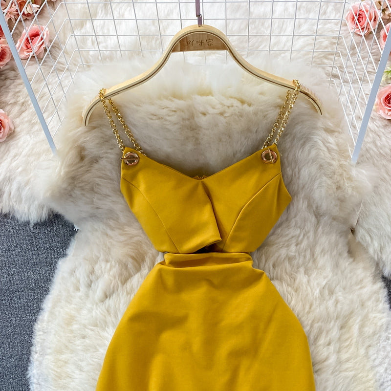 Sexy fashion hollow out waist tight bag hip suspender dress  3359