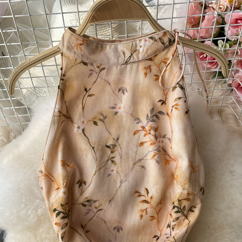 Robe en mousseline de soie à col montant slim, tempérament féminin, 3058