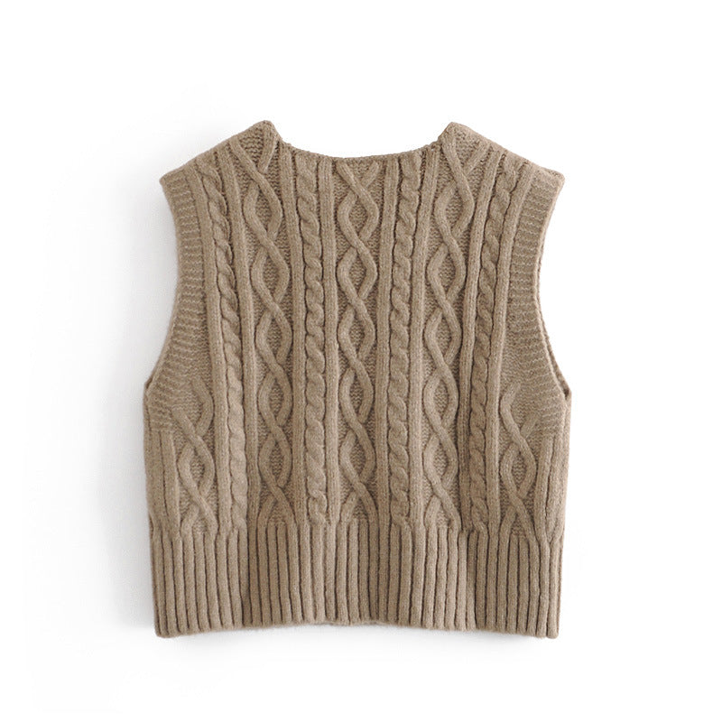 Autumn knitting vest vest for women  1354