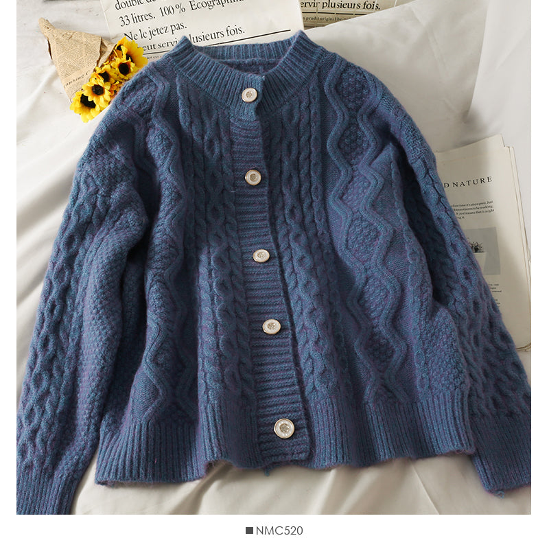 Sweater women's sweater solid color versatile twist top  1770