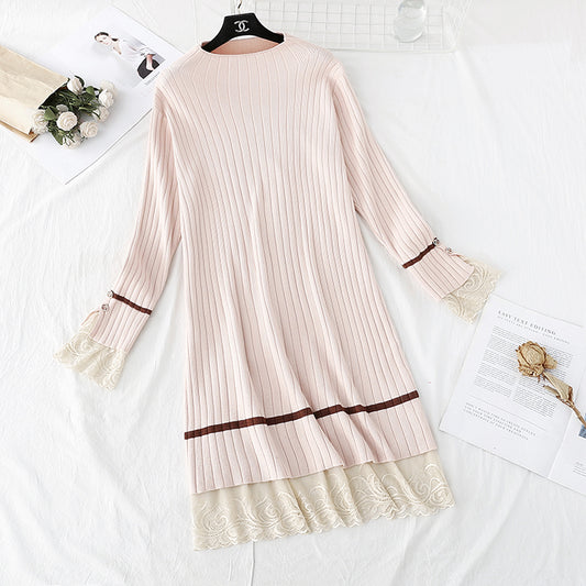 Two fake skirts with royal sister sweater and lace stitching  2296