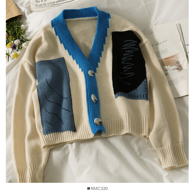 Cardigan sweater women's new long sleeve versatile sweater  1951