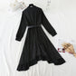 Vielseitiges Patchwork unregelmäßiges lockeres schmales französisches Kleid 2314