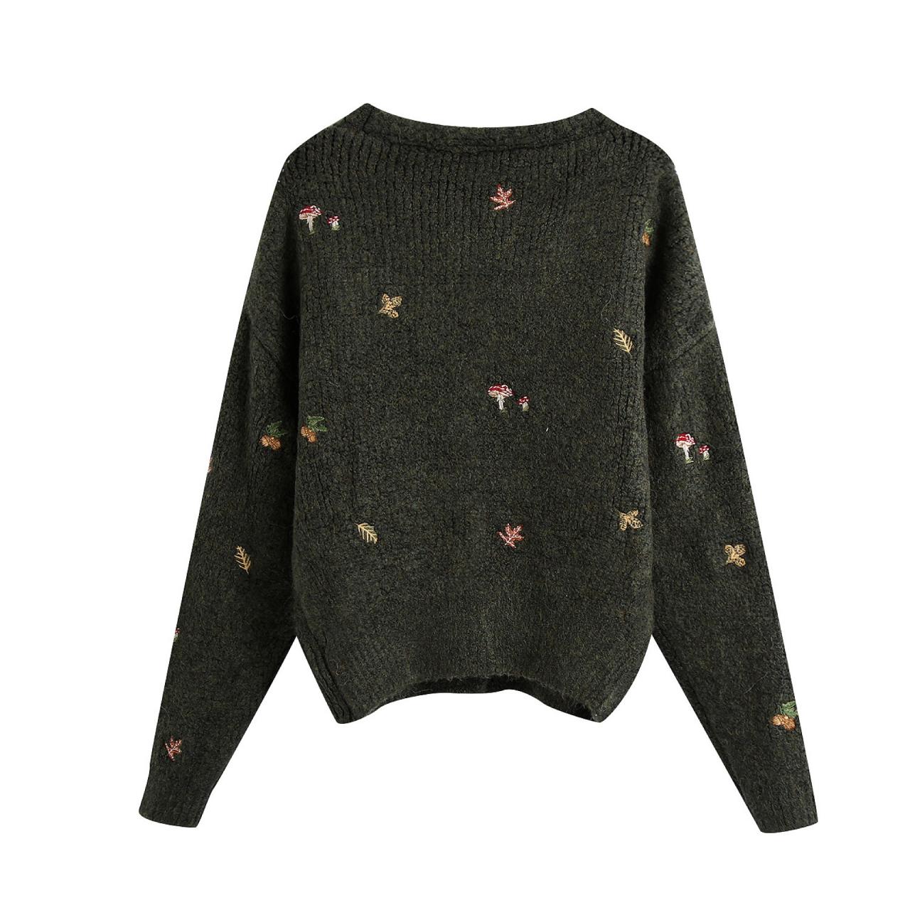 Autumn women's embroidered cardigan jacket  1344