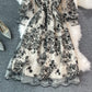 Leichtes, luxuriöses, hochwertiges, besticktes Mesh-Kleid 2977