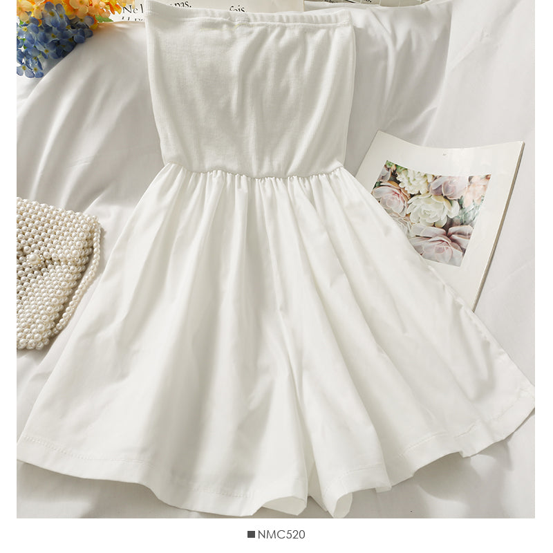 Schmale, trägerlose, verbundene Shorts mit französischem Taillenverschluss für Damen 2685