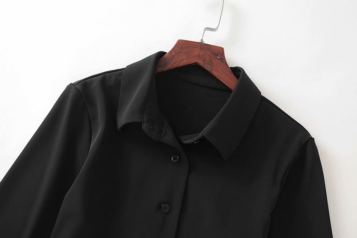 autumn short personalized lapel short shirt single breasted jacket  1383