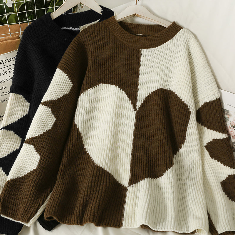 Cute heart long sleeve sweater  1483