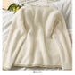 Bright silk bonded single breasted V-Neck long sleeve sweater coat  1699