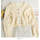 Sweater women's autumn short single breasted long sleeved cardigan top  1970