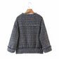 autumn woollen sweater for women with short, fringed cardigan  1386
