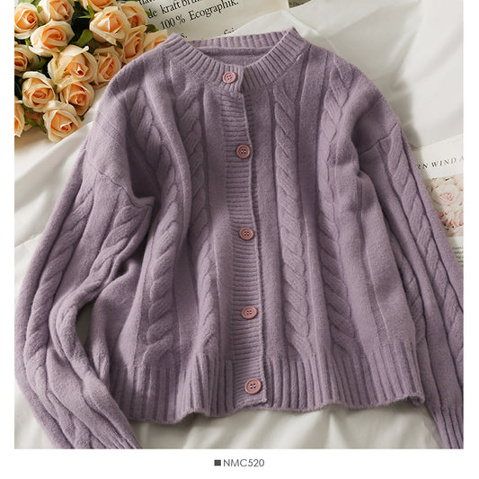 Sweater women's solid color linen knit  1868